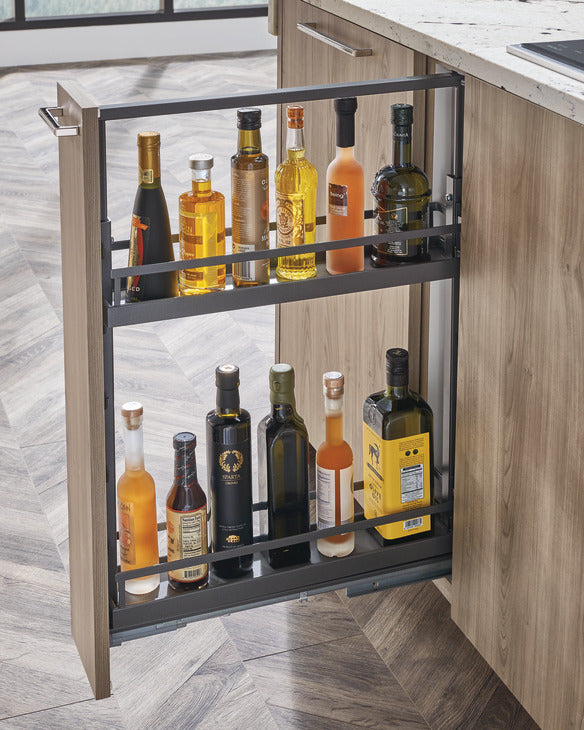 Häfele 546.63.560 Tray Set, for Dispensa Pantry or Dispensa BPO, Arena Style, Chrome/Gray, width 4", 2 trays
