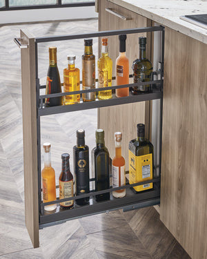 Häfele 546.63.216 Tray Set, for Dispensa Pantry or Dispensa BPO, Arena Style, Chrome/white, width 20", 2 trays
