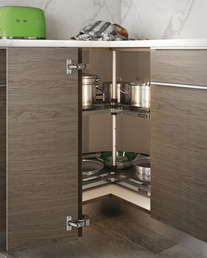 Häfele 541.06.296 Three Quarter Shelf Set, for Center Pole Mount Susan, Arena Plus, Chrome/Anthracite, Ø28"