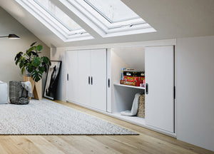 Häfele 400.05.005 Sliding Door Fitting, Slido F-Flush57 08B, set, For flush wooden sliding doors, for door height up to 1100 mm, For 2 doors, for door weight up to 3.9 kg