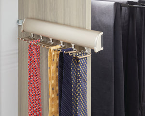 Häfele 807.67.226 TAG - Tie Rack, 11 15/16" - 17 7/8" length, powder-coated aluminum, Black, 15 hooks, 11 15/16"