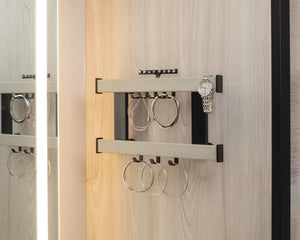 Häfele 807.22.308 TAG - Frame Kit, Duet Symphony Wall Mount System, Width: 47", matte aluminum, oyster leather, powder-coated