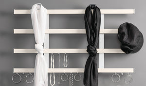 Häfele 807.19.519 TAG - Frame Kit, Quartet Symphony Wall Mount System, Width: 13 1/2", matte gold, oyster leather, powder-coated