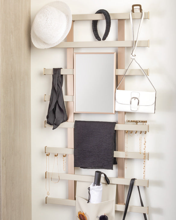 Häfele 807.71.322 TAG - Frame Kit, Octave Symphony Wall Mount System, Width: 35", black, oyster leather, anodized