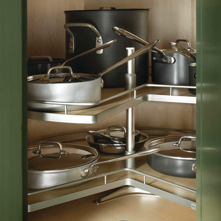 Häfele 541.06.296 Three Quarter Shelf Set, for Center Pole Mount Susan, Arena Plus, Chrome/Anthracite, Ø28"