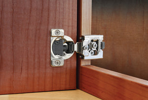 Häfele 348.90.031 Grass - Concealed Face Frame Hinge, TEC 864E CLICK-ON, 105° Opening Angle, Screw Mount, soft close, 1/2" overlay