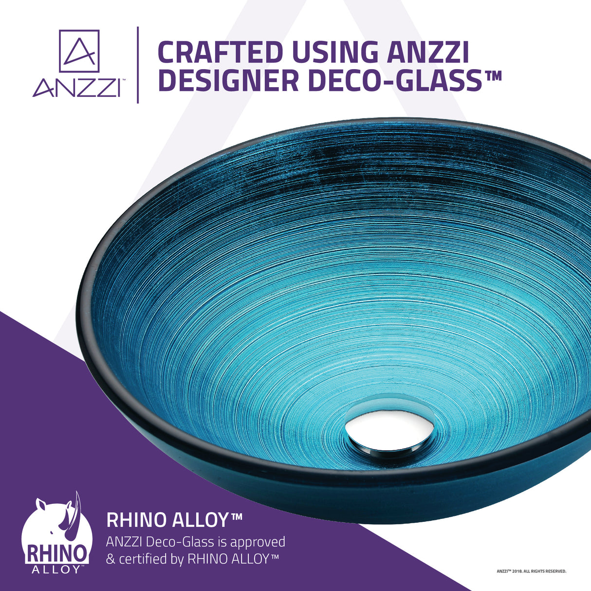 ANZZI LS-AZ045 Enti Series Deco-Glass Vessel Sink in Lustrous Blue