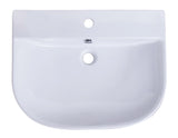ALFI brand AB111  24" White D-Bowl Porcelain Wall Mounted Bath Sink