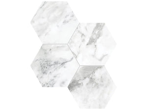 Anatolia Tile 6" Hexagon La Marca Arabescato Honed & Rectified Porcelain Mosaic - 1 Sheet = .797 - 4501-0331-0" Arabescato 6" Hexagon Honed - premium natural stone mosaic tile from Anatolia Tile, available at PoshHaus showroom in Keene, NH