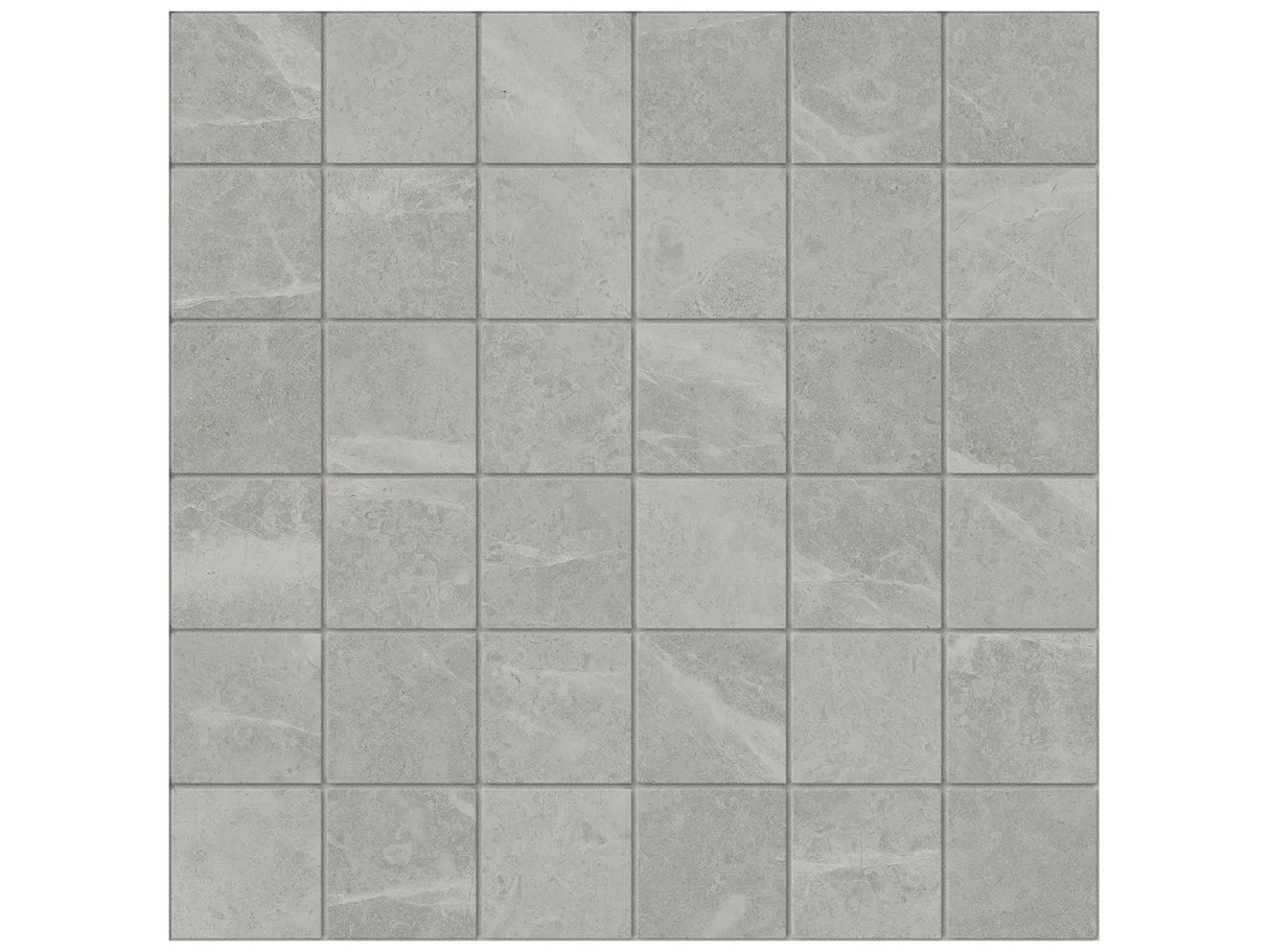 Anatolia Tile 2X2 Torino Argento Matte 36 Piece Porcelain Mosaics. 1 Sheet = .96 Sq. Ft. 4501-0289-0 (63-571) Argento 2x2 - premium natural stone mosaic tile from Anatolia Tile, available at PoshHaus showroom in Keene, NH