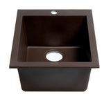 ALFI brand AB1720DI-C Chocolate 17" Drop-In Rectangular Granite Composite Kitchen Prep Sink