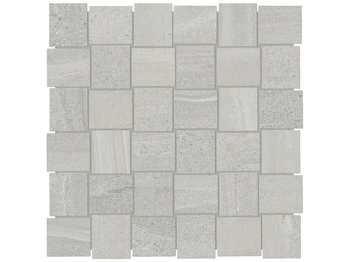 Anatolia Tile 2X2 Basketweave Davenport Ash Matte Porcelain Mosaics. 1 Sheet = .97 Sq. Ft. 4501-0078-0 (63-577) Ash Basketweave 2x2 - premium natural stone mosaic tile from Anatolia Tile, available at PoshHaus showroom in Keene, NH