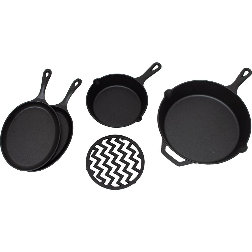 Keveri ASP The Sizzling Pack Incl 5 Pc Cast Iron Set for Keveri Grill