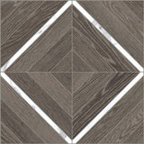 Anatolia Tile 16X16 Aspen Sequoia Matte Porcelain Mosaics With Statuario Venato Marquetry. 1 Sheet = 1.69 Sq. Ft. 4501-0020-1 Sequoia Statuario Marquetry - premium natural stone mosaic tile from Anatolia Tile, available at PoshHaus showroom in Keene, NH