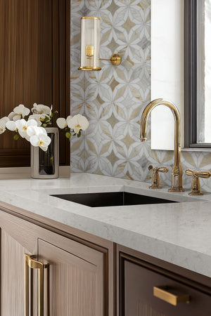 Athena Gold Estrella Polished Mosaic Tile