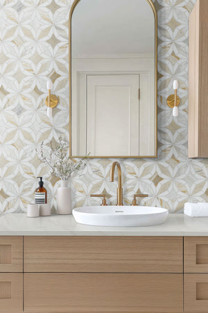 Athena Gold Estrella Polished Mosaic Tile