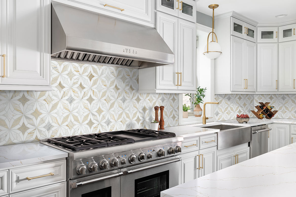 Athena Gold Estrella Polished Mosaic Tile