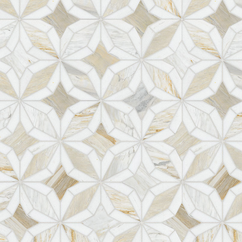 Athena Gold Estrella Polished Mosaic Tile