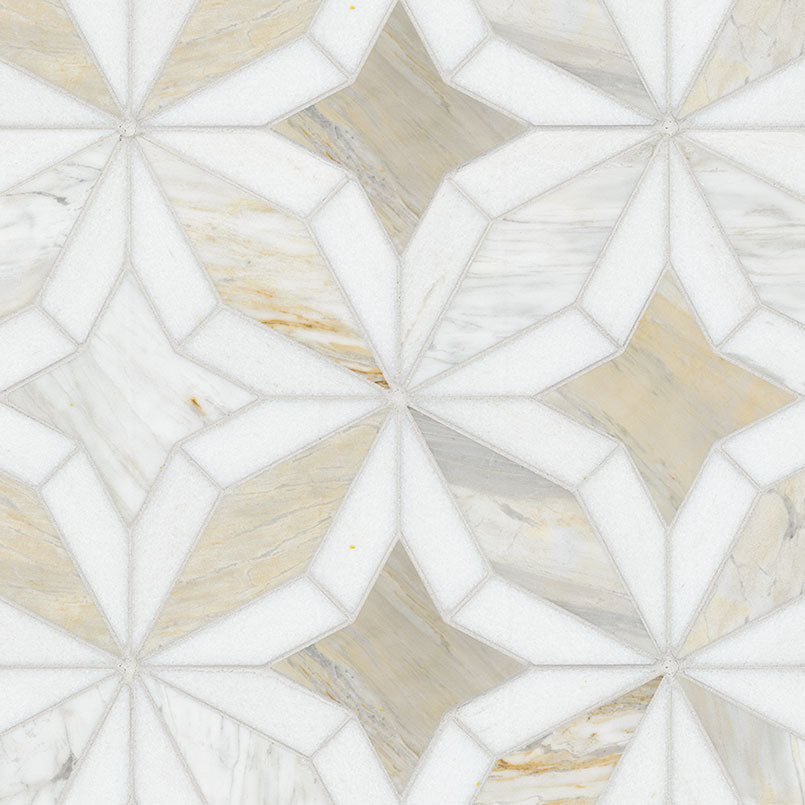 Athena Gold Estrella Polished Mosaic Tile