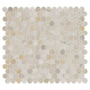 MSI Athena Gold 12 in. x 12 in. (CASE) Pennyround Honed Marble Mesh Mounted Mosaic Tile for Bathroom, Kitchen Backsplash, Accent Wall Tile, and Shower Wall Tile, Sample