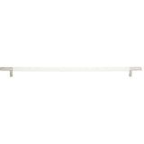 Atlas Homewares Zanzibar White Appliance Pull 17 Inch (c-c) Leather Brushed Nickel