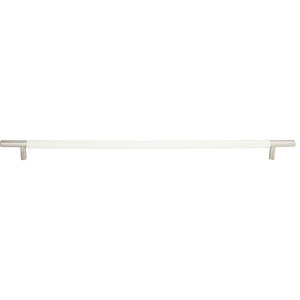 Atlas Homewares Zanzibar White Appliance Pull 17 Inch (c-c) Leather Brushed Nickel