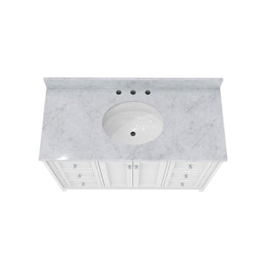 Formosa 48 Inch Modern Console Vanity with Oval Undermount Sink - White