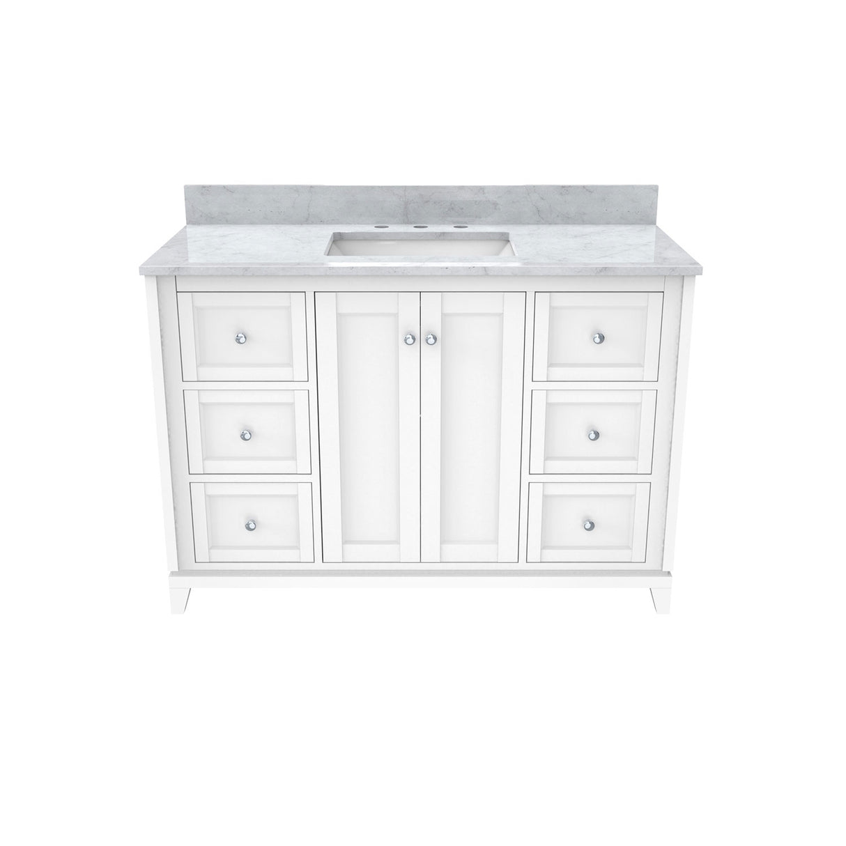 Formosa 48 Inch Modern Console Vanity with Rectangular Undermount Sink - White