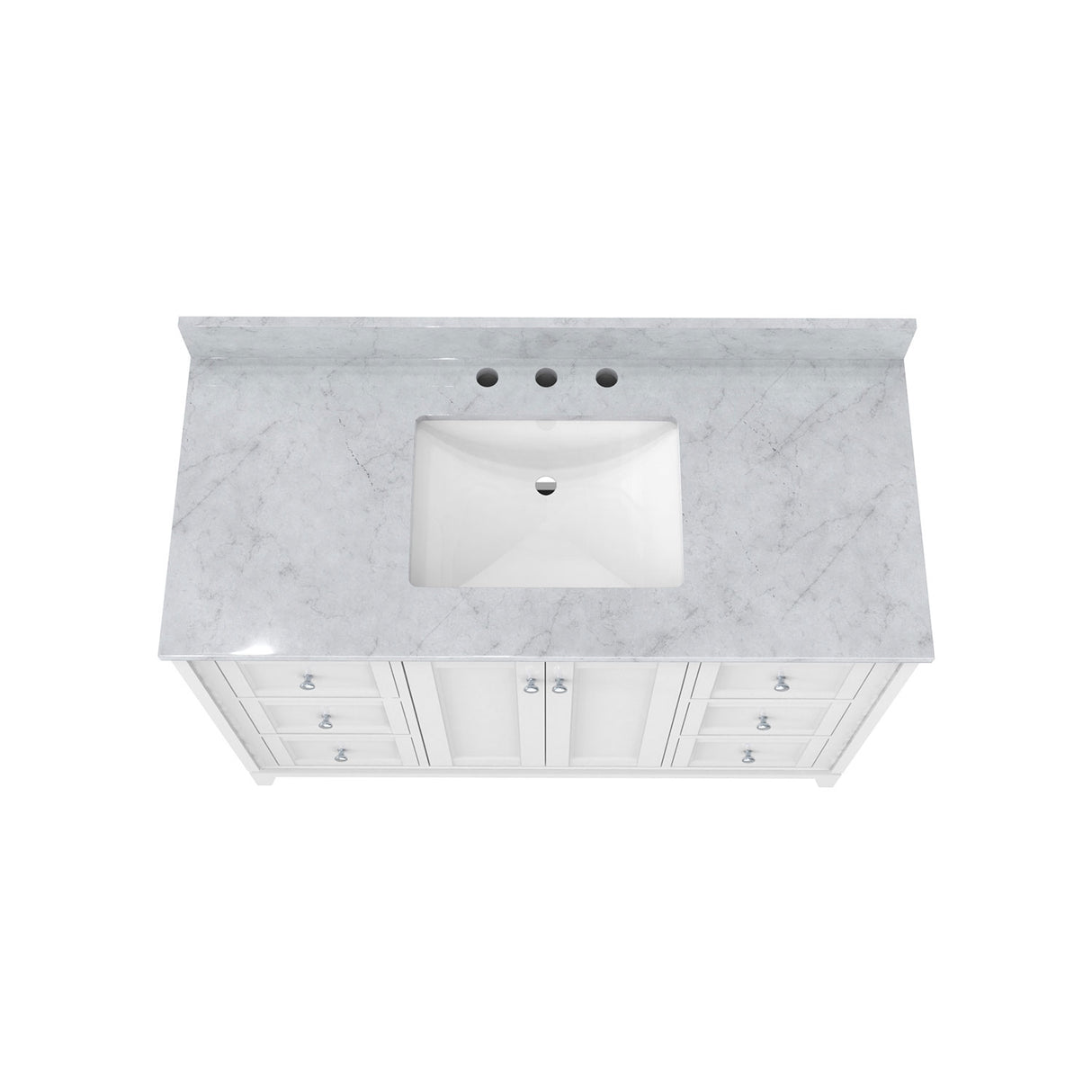 Formosa 48 Inch Modern Console Vanity with Rectangular Undermount Sink - White