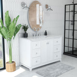 Formosa 48 Inch Modern Console Vanity with Oval Undermount Sink - White