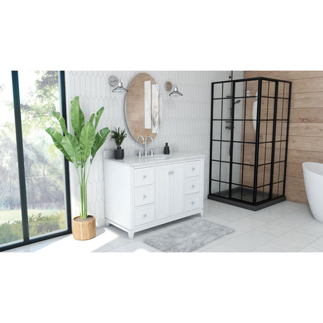 Formosa 48 Inch Modern Console Vanity with Oval Undermount Sink - White