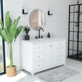 Formosa 48 Inch Modern Console Vanity with Rectangular Undermount Sink - White