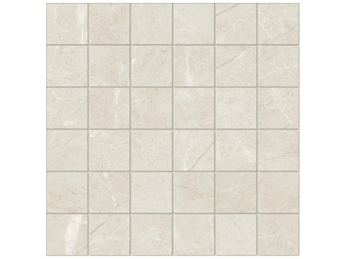 Anatolia Tile 2X2 Torino Avorio Matte 36 Piece Porcelain Mosaics. 1 Sheet = .96 Sq. Ft. 4501-0290-0 (63-568) Avorio 2x2 - premium natural stone mosaic tile from Anatolia Tile, available at PoshHaus showroom in Keene, NH