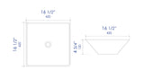 ALFI brand ABC912 White 17" Square Above Mount Ceramic Sink