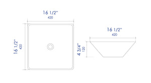 ALFI brand ABC912 White 17" Square Above Mount Ceramic Sink