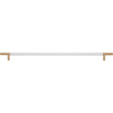 Atlas Homewares Zanzibar White Appliance Pull 17 Inch (c-c) Leather Warm Brass