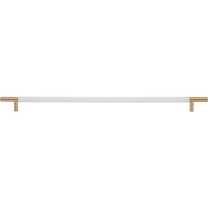 Atlas Homewares Zanzibar White Appliance Pull 17 Inch (c-c) Leather Warm Brass