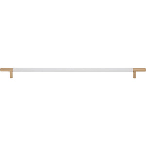 Atlas Homewares Zanzibar White Appliance Pull 17 Inch (c-c) Leather Warm Brass
