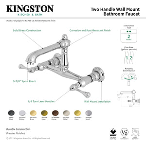 Kingston Brass KS7247BL Wall Mount Bathroom Faucet, Brushed Brass