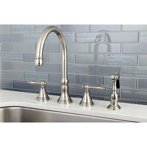 Kingston Brass KS2798NLBS Widespread Kitchen Faucet, Brushed Nickel