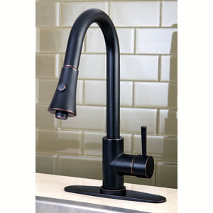 Gourmetier LS8726DL Concord Single-Handle Pull-Down Kitchen Faucet, Naples Bronze