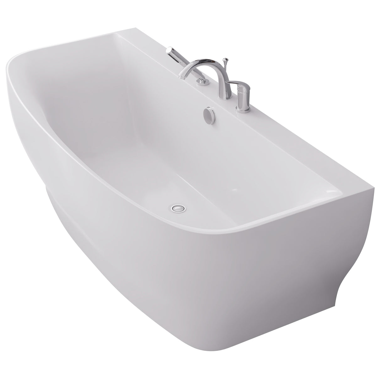 ANZZI FT-FR112473CH Bank Series 5.41 ft. Freestanding Bathtub with Deck Mounted Faucet in White