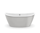 MAAX 106192-000-002-125 Delsia 6032 AcrylX Freestanding Center Drain Bathtub in White with Sterling Silver Skirt