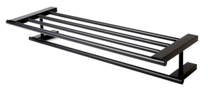 Black Matte 26" Towel Bar & Shelf