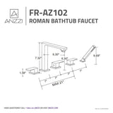 ANZZI FR-AZ102ORB Shore 3-Handle Deck-Mount Roman Tub Faucet with Handheld Sprayer in Oil Rubbed Bronze