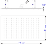 ALFI brand RAIN2012-PSS 20" Rectangular Polished Solid Stainless Steel Ultra Thin Rain Shower Head