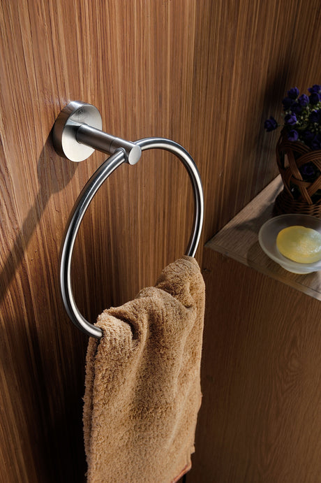 ANZZI AC-AZ005BN Caster Series Towel Ring in Brushed Nickel