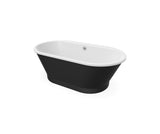 MAAX 103903-000-002-102 Brioso 6636 AcrylX Freestanding Center Drain Bathtub in White with Black Skirt