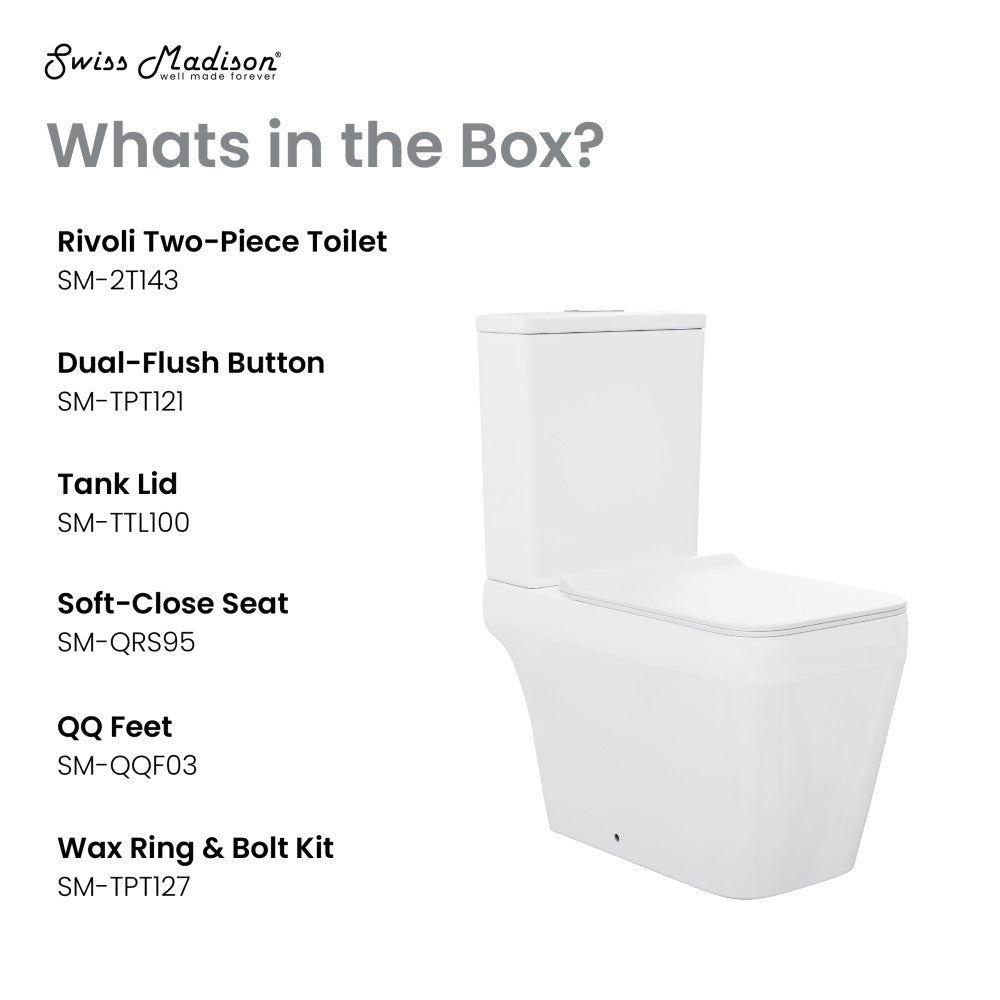 Rivoli Two-Piece Square Toilet Dual-Flush 1.1/1.6 gpf