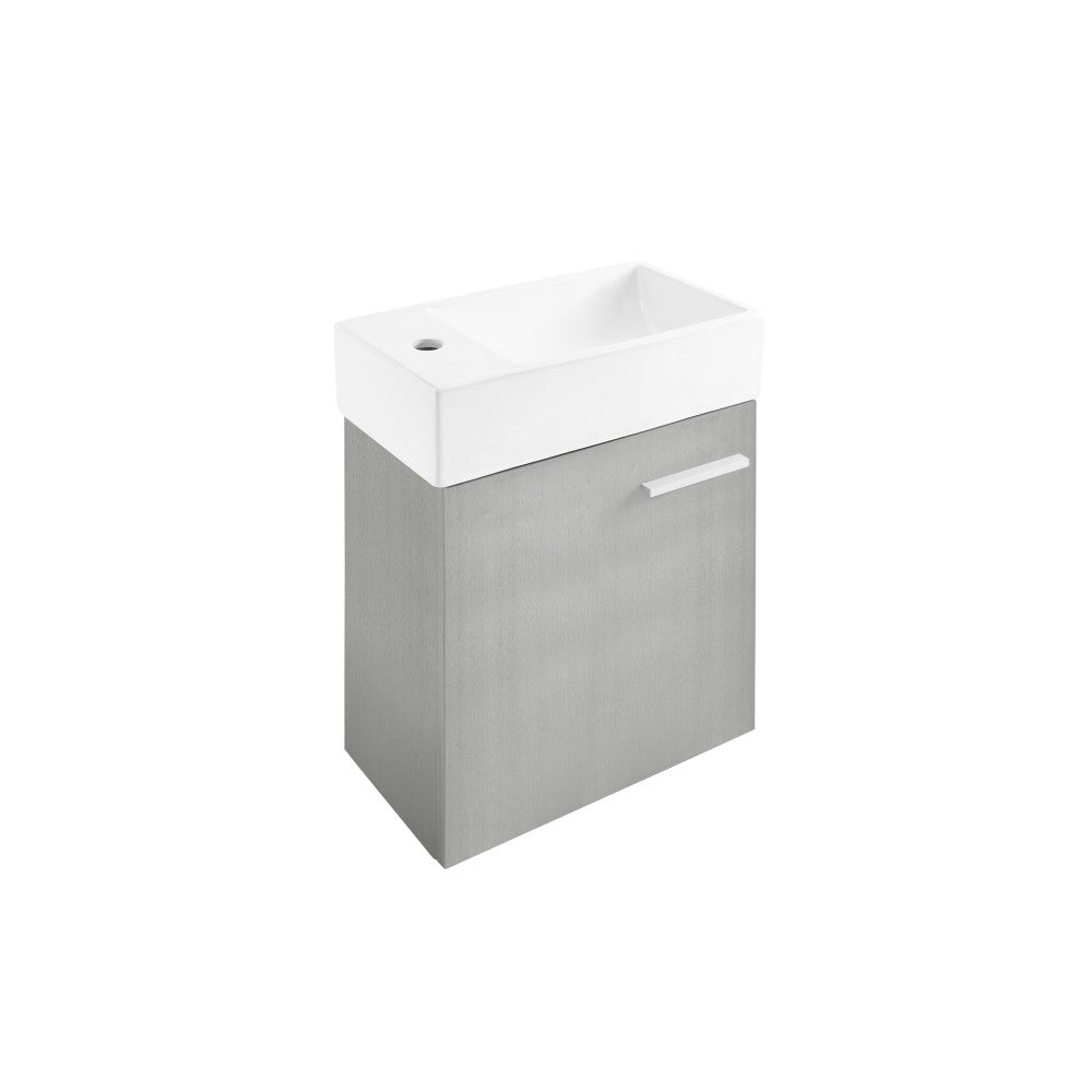 Colmer 18 Single, Brushed Grey, One Cabinet, Bathroom Vanity